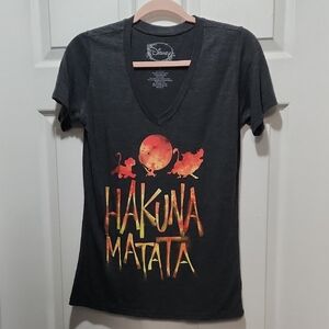 Disney Charcoal Tee with Hakuna Matata Sunset Design